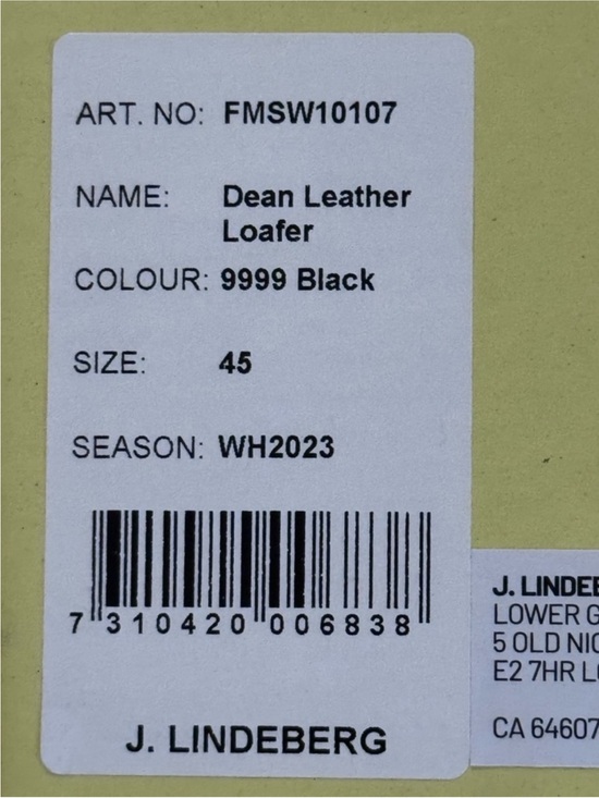 NIB J.Lindeberg Dean Black White Leather Penny Loafers Men’s 12 EU 45